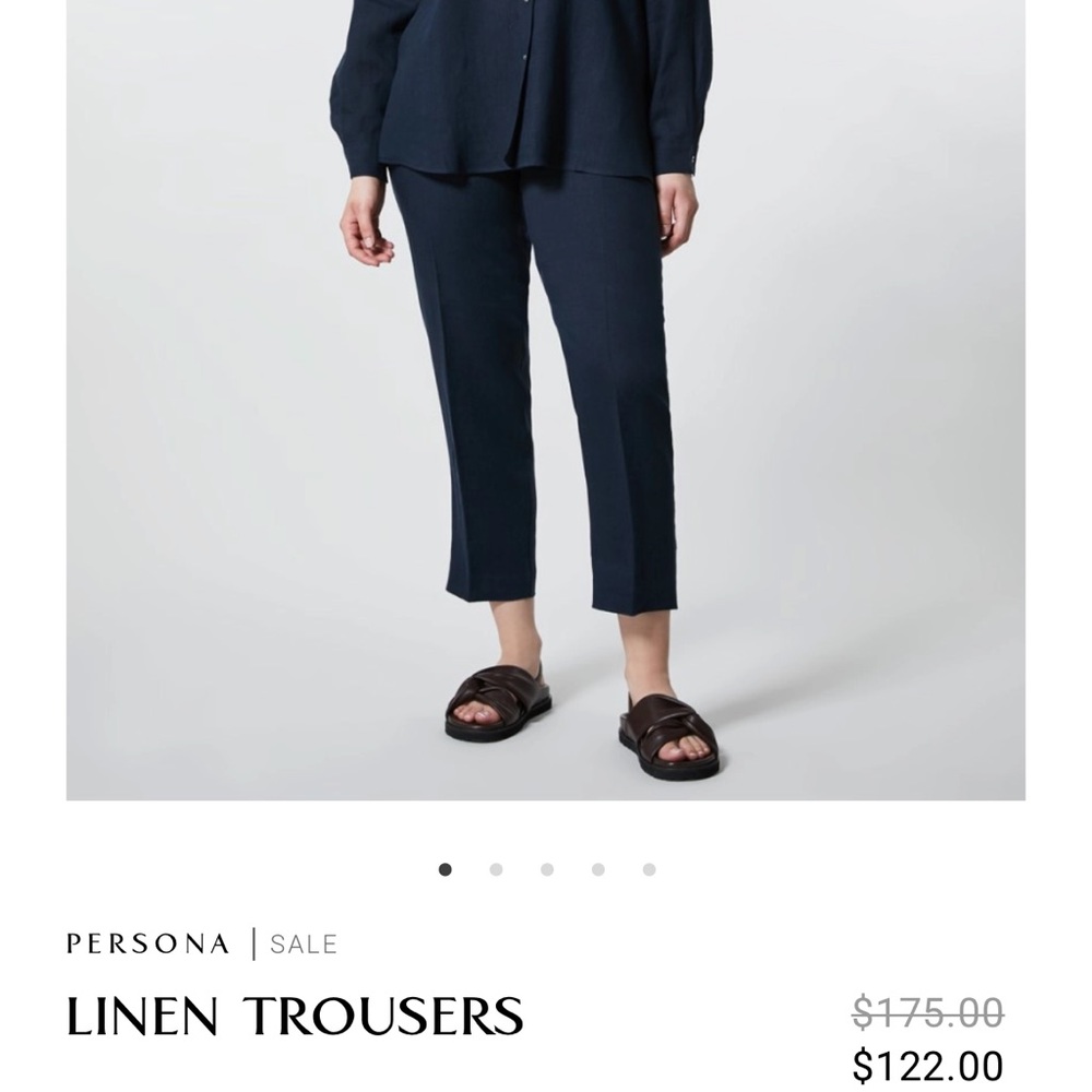 Linen Designer Dark Blue Capris